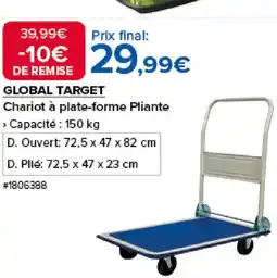 Costco GLOBAL TARGET Chariot à plate-forme Pliante offre
