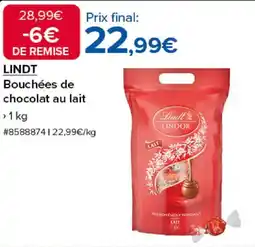 Costco LINDT Bouchées de chocolat au lait offre