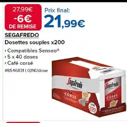 Costco SEGAFREDO Dosettes souples x200 offre