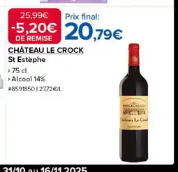 Costco CHÂTEAU LE CROCK St Estèphe offre