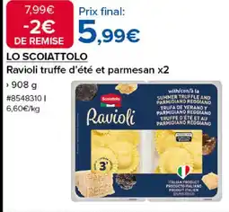 Costco LO SCOIATTOLO Ravioli truffe d'été et parmesan x2 offre