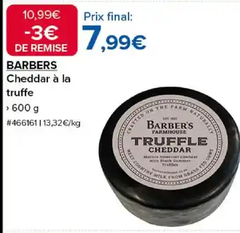 Costco BARBERS Cheddar à la truffe offre