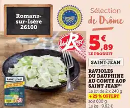 Super U Ravioles du dauphine au comte aop saint jean offre