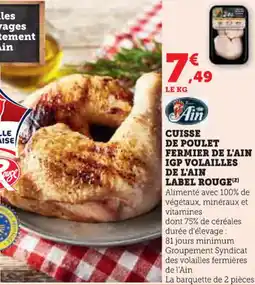 Super U Cuisse de poulet fermier de l'ain igp volailles de l'ain label rouge offre