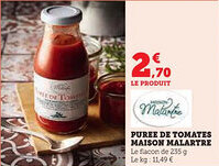 Super U Puree de tomates maison malartre offre