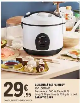 E.Leclerc Cuiseur à riz Simeo offre