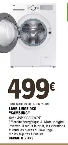E.Leclerc LAVE-LINGE 9KG “SAMSUNG” offre