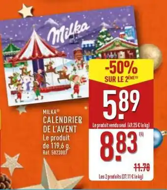 ALDI Milka Calendrier de l'Avent offre
