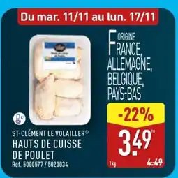 ALDI ST-CLÉMENT LE VOLAILLER HAUTS DE CUISSE DE POULET offre
