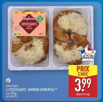 ALDI 4 CROISSANTS JAMBON EMMENTAL offre