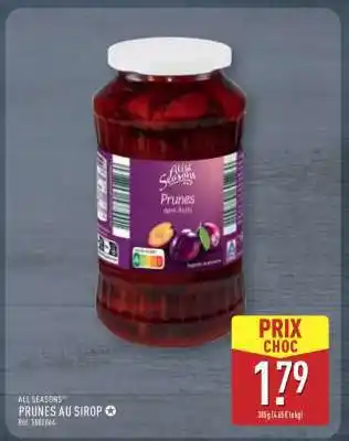 ALDI ALL SEASONS PRUNES AU SIROP offre