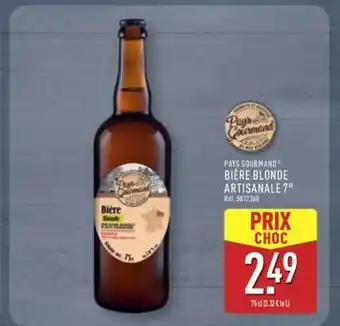 ALDI PAYS GOURMAND BIÈRE BLONDE ARTISANALE 7° offre