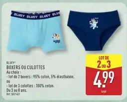 ALDI BLUEY BOXERS OU CULOTTES offre