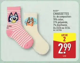 ALDI BLUEY CHAUSSETTES offre