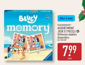 ALDI RAVENSBURGER ASSORTIMENT JEUX ET PUZZLE offre