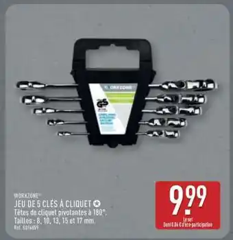 ALDI WORKZONE JEU DE 5 CLÉS À CLIQUET offre