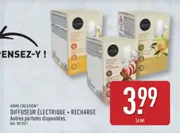 ALDI HOME CREATION DIFFUSEUR ÉLECTRIQUE + RECHARGE offre