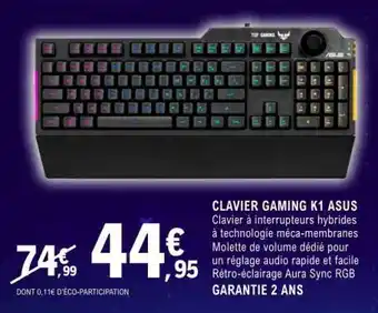 E.Leclerc CLAVIER GAMING K1 ASUS offre