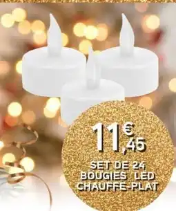 E.Leclerc Set de 24 bougies LED chauffe-plat offre