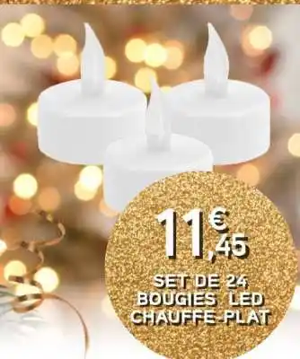 E.Leclerc Set de 24 bougies LED chauffe-plat offre