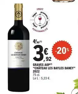 E.Leclerc GRAVES AOP CHÂTEAU LES BAYLES DANEY 2022 offre