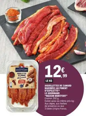 E.Leclerc AIGUILLETTES DE CANARD MARINÉES AU PIMENT D'ESPELETTE offre