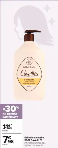 Carrefour Gel bain et douche roge cavailles offre