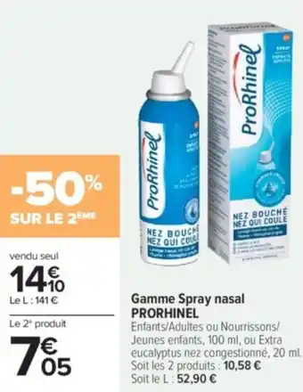 Carrefour Gamme spray nasal prorhinel offre