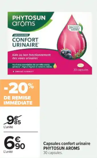 Carrefour Capsules confort urinaire phytosun aroms offre