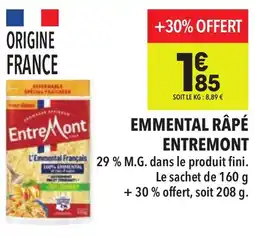 Supeco Emmental râpé entremont offre