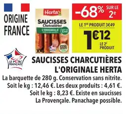 Supeco Saucisses charcutières l'originale herta offre