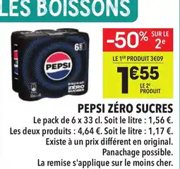 Supeco Pepsi zéro sucres offre