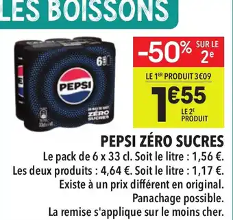 Supeco Pepsi zéro sucres offre