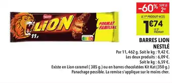 Supeco Barres lion nestlé offre