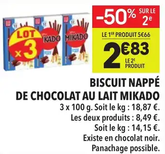 Supeco Biscuit nappé de chocolat au lait mikado offre