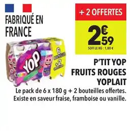 Supeco P'tit yop fruits rouges yoplait offre