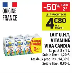 Supeco Lait u.h.t. vitaminé viva candia offre