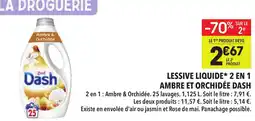 Supeco Lessive liquide 2 en 1 ambre et orchidée dash offre