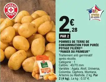 E.Leclerc Express Pommes de terre de consommation four purée potage filière panier du primeur offre