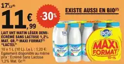 E.Leclerc Express Lait uht matin léger demi écrémé sans lactose 1,2% mat. gr. maxi format lactel offre