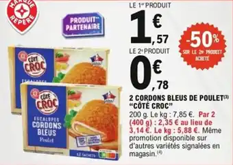 E.Leclerc Express 2 cordons bleus de poulet côté croc offre