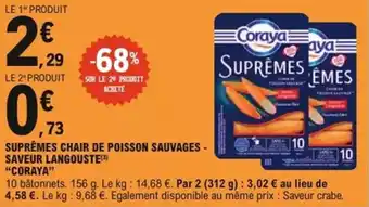 E.Leclerc Express Suprêmes chair de poisson sauvages saveur langouste coraya offre