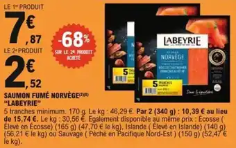 E.Leclerc Express Saumon fumé norvège labeyrie offre