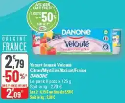 G20 Yaourt brassé velouté citron myrtille abricot fraise danone offre