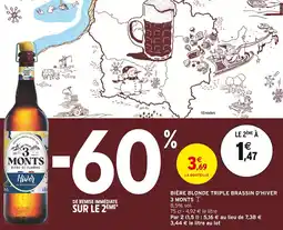Intermarché 3 MONTS Bière Blonde Triple Brassin d'Hiver offre