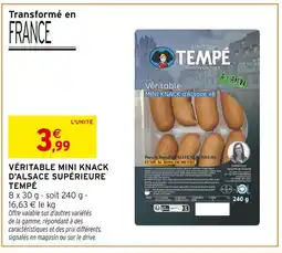Intermarché TEMPE Véritable mini knack d'alsace supérieure offre