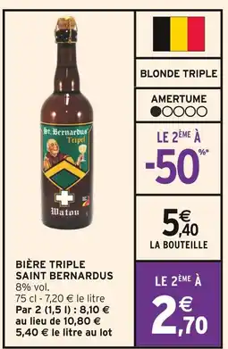 Intermarché Saint Bernardus Bière Triple offre