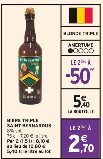 Intermarché Saint Bernardus Bière Triple offre