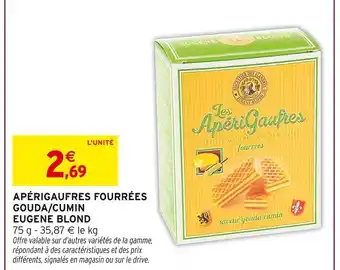 Intermarché Eugene Blond Apérigaufres fourrées gouda/cumin offre