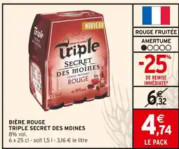 Intermarché TRIPLE SECRET DES MOINES Bière rouge offre